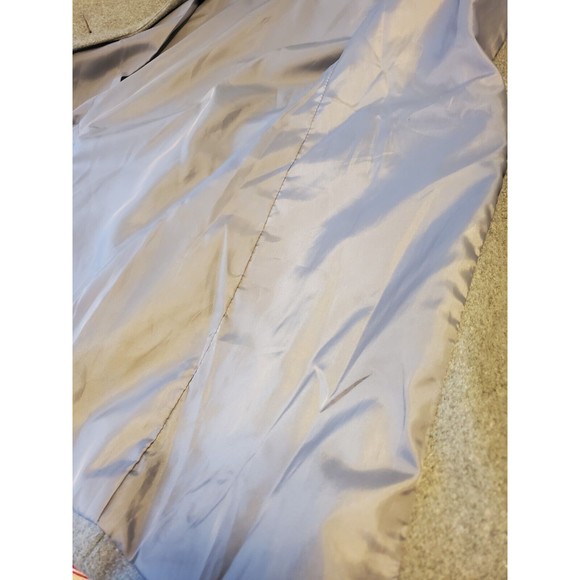 ELLOS Women's Plus Long Boyfriend Wool Blazer Size 22 Light Gray Striped Lining - Picture 12 of 12